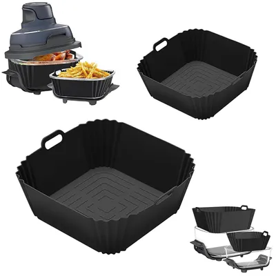 Immagine prodotto di Accessori per friggitrice ad aria, 2 stampi in silicone per Ninja CRISPi FN101EU, capacità 3,8 L e 1,4 L, colore nero