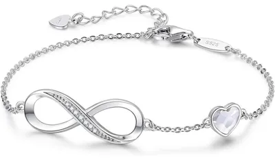 Produktbild von Infinity Armband Damen 925 Sterling Silber Rosegold oder Edelstahl mit Kristallen