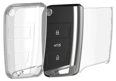 Produktbild von kwmobile Schlüsselhülle für VW Golf 7 MK7 3-Tasten Autoschlüssel Hülle - Autoschlüssel Schlüssel Hülle aus TPU Silikon - Schlüsselschutz Gehäuse in