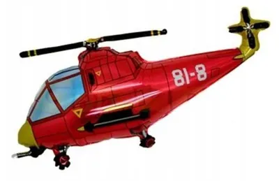 Zdjęcie produktu dla Balon foliowy 35 cm Helikopter - czerwony (NIE NAPEŁNIONY HELIKOPTEREM)