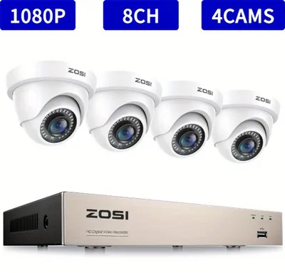 Obrázok produktu pre 8-kanálová monitorovacia sada – Bezpečnostný systém – CCTV sada – Monitorovacie kamery – Kúpole kamery – Full HD 1080P