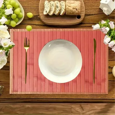 Productafbeelding van Bamboe Placemat Set van 4 - Duurzame Houten Onderzetters