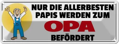 Produktbild von vianmo Blechschild 10x27 cm zum Opa befördert Oma Spruch Zitat