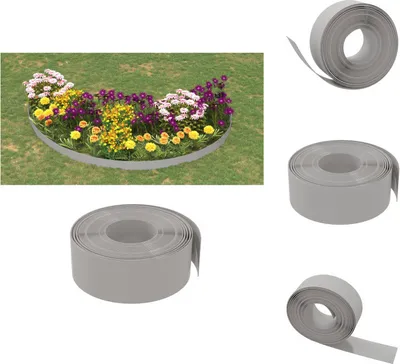 Produktbild von vidaXL Rasenkante Grau 10 m 20 cm Polyethylen -  Beeteinfassungen