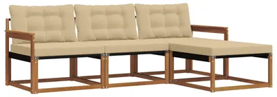 Produktbild von vidaXL Outdoor-Sofagarnitur mit Kissen 4 pcs Natur und Beige