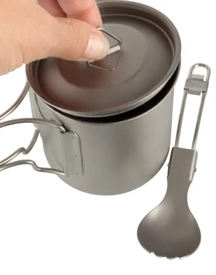 Produktbild von Titan Campinggeschirr Set 3-teilig ultraleicht mit Topf & Göffel