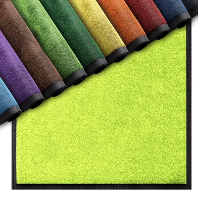 Produktbild von Premium Fußmatte für Innenbereiche - Lasergrün 90x150 cm - saugfähige Fußmatte waschbar bei 30 °C - Schmutzfangmatte mit rutschhemmendem Rücken