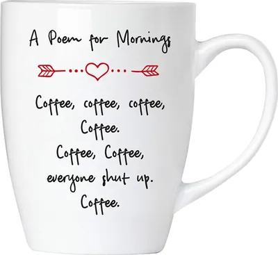 Produktbild von BRUBAKER - Coffee Poem - Everyone Shut up. - Kaffeetasse aus Keramik - 300 ml - Kaffeebecher