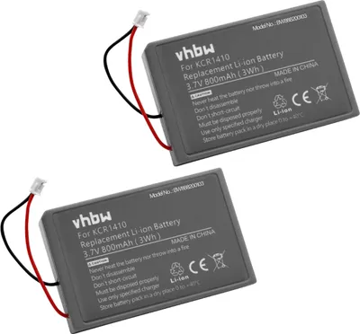 Produktbild von vhbw 2x Akku kompatibel mit Sony PS4 Dualshock Controller V2 Controller (800 mAh, 3,7 V, Li-Ion) Weiß