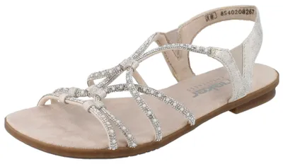 Produktbild von RIEKER Damen Riemchen Sandalette beige silber Kunstleder - Größe: 42