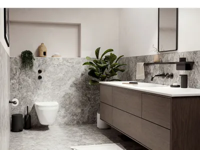 Immagine prodotto di Zone Denmark Toilettenbürste Rim, Toilettenbürstengarnitur, WC-Garnitur, Klobürste, Aluminium / ABS, Black, 14644