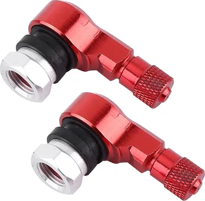 Immagine prodotto di 2pcs 11,3 mm universale moto ruote alluminio steli valvola pneumatici 90 gradi rosso