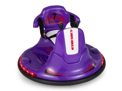 Immagine prodotto di COSTWAY autoscontro per bambini 3-6km/h, 360 gradi e funzione avanti e indietro, auto elettrica per bambini 6V con musica, luci LED colorate, clacson, storie (viola)