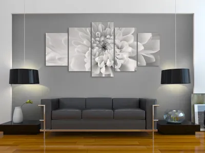 Produktbild von Akustikbild Blumen 200x100 cm 5-teilige Bilder Akustikschaum Hochleistungsschallabsorber Schallschutz Leinwand 5 tlg Wandbild Raumakustik Schalldämmung 030210-7