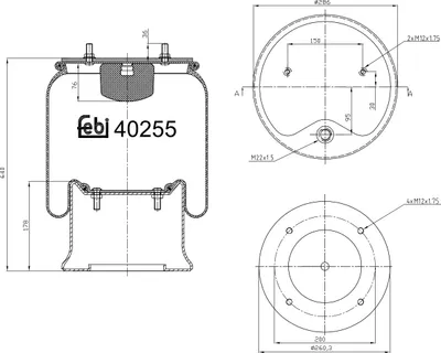 Image de Soufflet de ressort, suspension pneumatique FEBI 40255