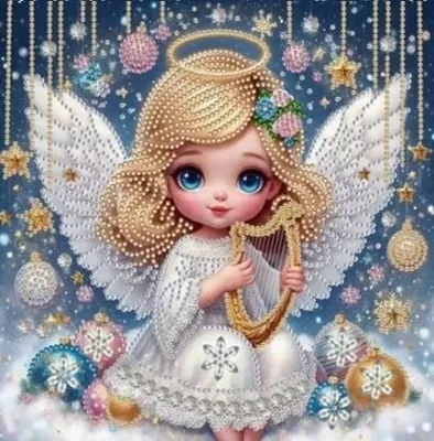 Immagine prodotto di NORIMPEX Diamante dipinto su tela Angelo di Natale 23x30cm