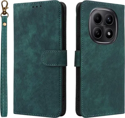 Produktbild von Xiaomi Redmi Note 15 / Poco M8 Hülle - Coverup Klapphülle mit Schlüsselband - Grün