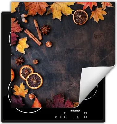 Produktbild von DarHaus Herdabdeckplatte 60x52 cm Anti Rutsch Matte Aufrollbar, Herbst