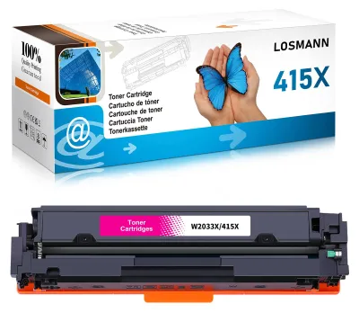 Immagine prodotto di Toner compatibili LOSMANN 415X per HP 415X 415A W2033X W2033A, cartuccia toner di ricambio per HP Color LaserJet Pro MFP M479fdw M479fnw M479fdn M479dw M454dn M454dw M479 M454 M480f (magenta)