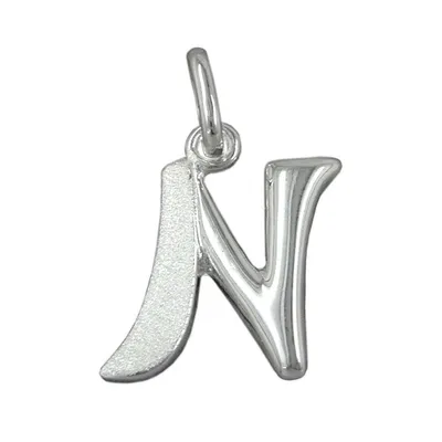 Produktbild von Anhänger 15x12mm Buchstabe N teilmattiert glänzend Silber 925 silber 15x12mm