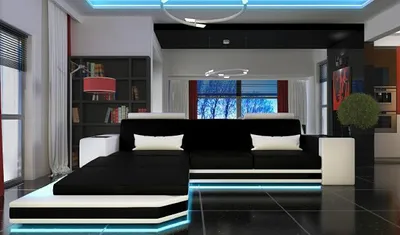 Zdjęcie produktu dla Sofa narożna z oświetleniem w kształcie litery L NOWOŚĆ