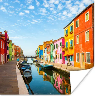Produktbild von MuchoWow® Poster Italien - Häuser - Farben 100x100 cm - Babyzimmer
