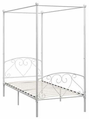 Produktbild von vidaXL Himmelbett-Gestell Weiß Metall 100 x 200 cm