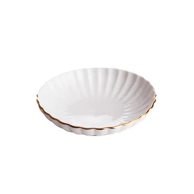 Zdjęcie produktu dla HOMLA Talerz MELIDA głęboki ze złotą obwódką 20 cm
