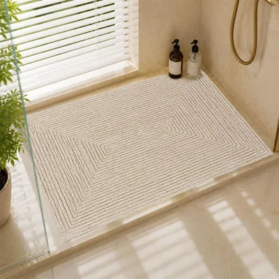 Produktbild von Duschmatte rutschfest 60x90cm PVC Luffa mit Ablauflöchern Schnell Trocknend