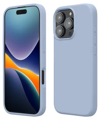 Produktbild von kwmobile Handyhülle für iPhone 16 Pro Max Hülle, für iPhone 16 Pro Max Case - Hülle Silikon - kabelloses Laden - Hellblau matt