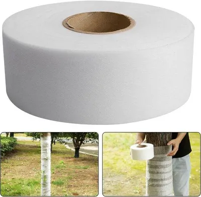 Zdjęcie produktu dla Włóknina ochronna na zimę 100 m x 8 cm – ochrona przed zimnem i mrozem dla drzew oliwnych i palmowych, odporna na rozdarcia, nadająca się do prania, odporna na promieniowanie UV