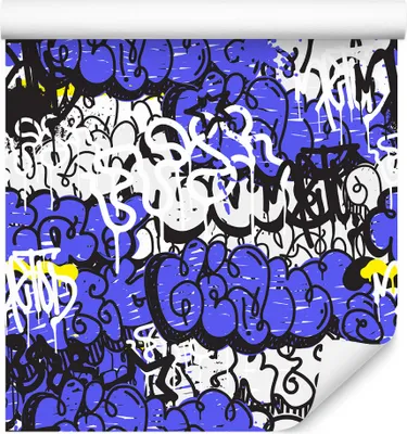 Zdjęcie produktu dla Tapeta Dekoracja Abstrakcyjna ścienna młodzieżowa modne napisy graffiti Nowoczesna ozdoba 3D