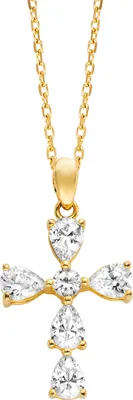 Produktbild von Julie Julsen Anhänger mit Kette 925 Silber vergoldet Kreuz Zirkonia weiß