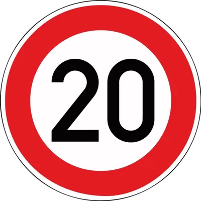 Produktbild von Verkehrszeichen 274-20 Ronde 600 mm, 20 km/h, RAL-Gütezeichen Folie RA2