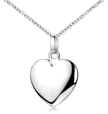 Produktbild von MATERIA by Matthias Wagner Herz Anhänger mit Kette aus 925 Sterling-Silber rhodiniert mit Schmuck Etui KA-272-Silber