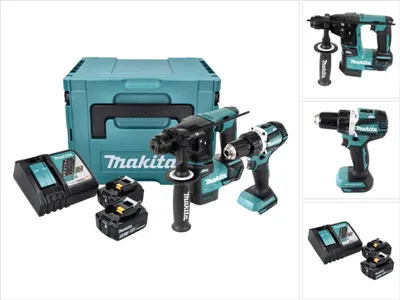 Produktbild von Makita DLX 2271 TJ Akku Combo Kit DDF 484 Akku Bohrschrauber + DHR 171 Akku Bohrhammer + 2x Akku 5,0 Ah + Ladegerät + Makpac