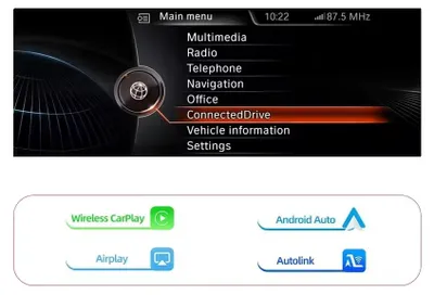 Obrázok produktu pre Dekodér CarPlay a Android Auto, bezdrôtové pripojenie, podpora kamier, systém NBT