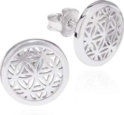 Produktbild von Paar Ohrstecker Blume des Lebens 925 Silber 11mm kleine Lebensblume Ohrringe