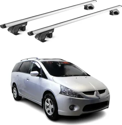 Image de Barres de toit transversales ABE pour Mitsubishi Grandis NA 2003-11 Alu Gris 2x