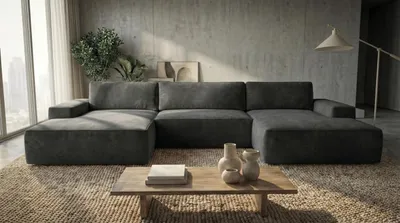 Produktbild von Ecksofa EINAR mit Schlaffunktion, Bonellfederkern und Bettkasten, Farbe: Dunkelgrau