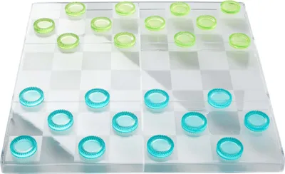 Produktbild von Niceey Damespiel, Tragbares Brettspiel Set, Dame Set, Brett 5 x 5 cm, Bunt Lernspielzeug Geeignet für Geburtstag, Kindertag oder Zuhause, Strategiespiel, Gesellschaftsspiel, Transparent