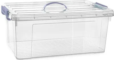 Produktbild von Aufbewahrungsbox Serie AZUL - mit Deckel - transparent - 39 Liter - 60 x 40 x 25 cm - Kunststoff