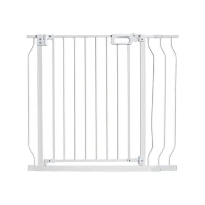 Image de "Barrière de sécurité - Barrière pour escaliers - 749-990 mm de largeur, Barrière pour enfants, Barrière pour animaux domestiques, Barrière pour escaliers - Grille réversible - 762 mm de hauteur, Barrière blanche pour bébés sans perçage"
