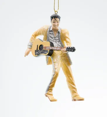 Produktbild von Kurt S. Adler Elvis Presley mit goldenen Anzug und Gitarre Weihnachtsschmuck Christbaumschmuck
