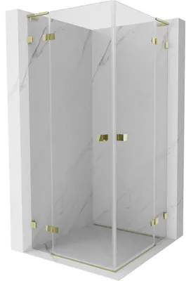 Obrázek produktu pro Mexen Lunar L Duo sprchový kout s výklopnými dveřmi 100 x 100 cm, transparentní, zlatý - 834L-100L-100P-50-00