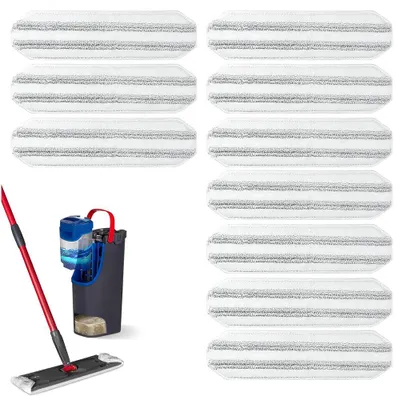Produktbild von 10 Stück Ersatz-Mopp-Pads für O-Cedar Wischmopp Ersatzbezug, Bodenwischer Ersatzbezug für alle Bodenarten Wischbezug Kompatibel für O-Cedar H2pro