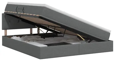 Productafbeelding van vidaXL Opbergbed met matras, donkergrijs, 140 x 200 cm, fluweel