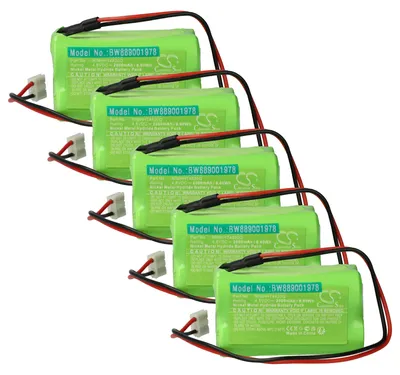 Produktbild von vhbw 5x Akku kompatibel mit ABM SCKBU013(SC), LM/D013(SC), WK(G)(X)D013(SC), WEF(R)023SC Fluchtweg, Notfallbeleuchtung (2000 mAh, 4,8 V, NiMH)