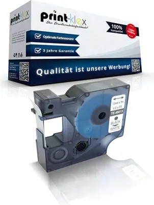 Produktbild von Kompatibles Schriftband für Dymo D1 45013 Labelwriter 400 Duo Dymo 1000 1000Plus 2000 3500 5500 Labelmaker4500 Pocket S0720530 12mm Bechriftungs Etiketten BK-W - Color Pro Serie