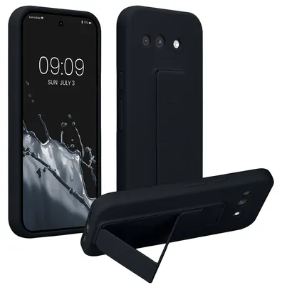 Produktbild von kwmobile Handyhülle für Google Pixel 10a Hülle - TPU Silikon Case mit Fingerhalter und Stand - Schutzhülle Cover in Heidelbeerblau